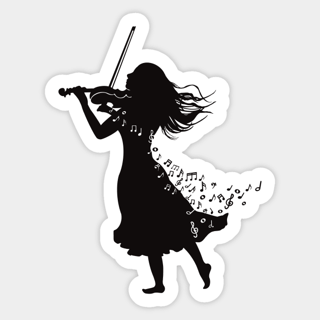 Violinist Silhouette Sticker by Kassi Skye